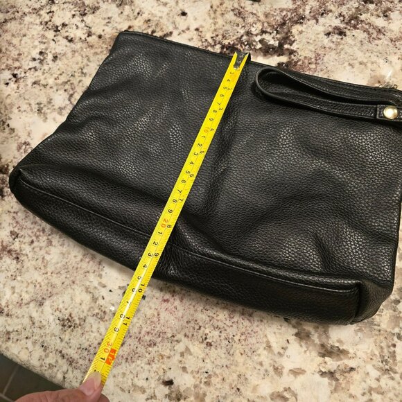 Steve Madden wristlet make-up makeup day bag black clutch logo inside - Picture 4 of 5